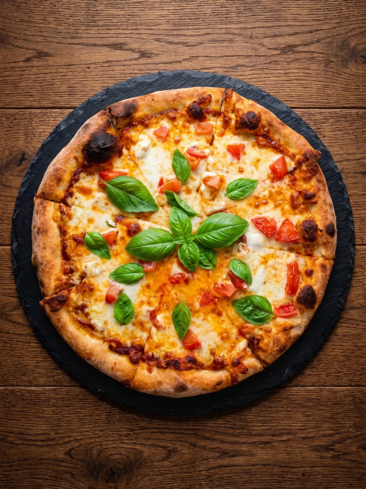 Margherita Pizza with Buffalo Mozzarella — A classic Margherita pizza made with creamy buffalo mozzarella, rich tomato sauce and fresh basil. Simple, authentic Italian flavour.